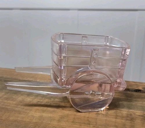 Fenton Glass Donkey Cart Wagon Pink Iridescent Trinket Dish Toothpick Holder