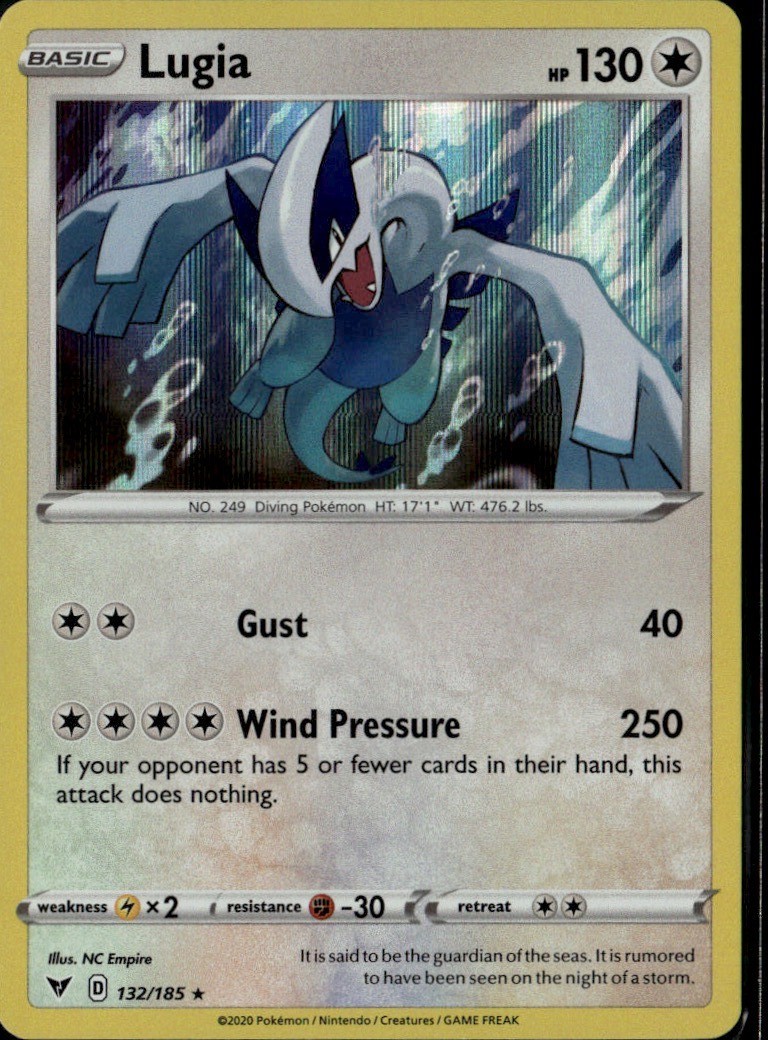 Lugia Holo Rare SWSH04: Vivid Voltage 132/185 NM