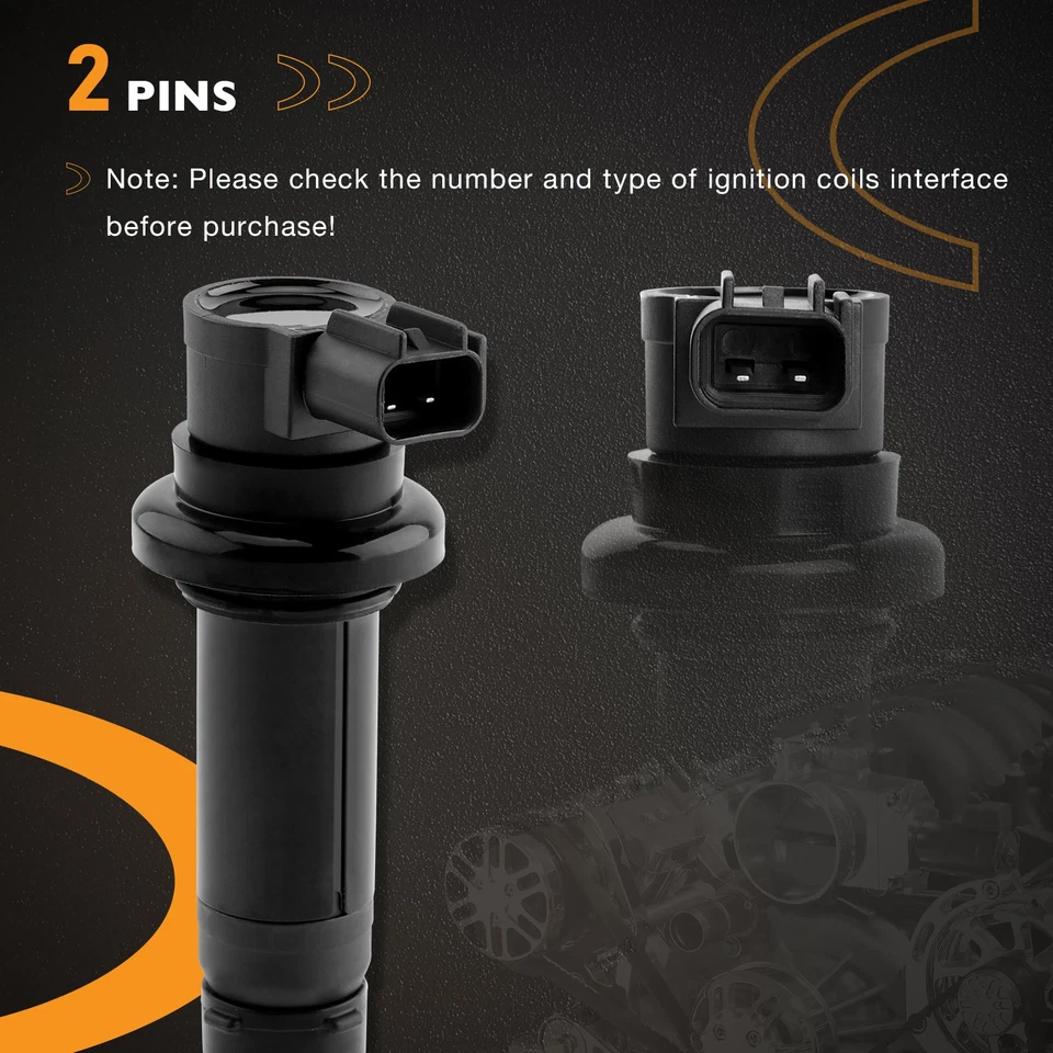 4X Ignition Coil Pack For 02-16 Yamaha YZF R6 R1 FZ1S Vmax 1700 5PW-82310-00-00 - Image 4 of 4