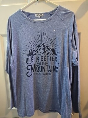 Boulder Canyon Apparel LLC Estes Park, Colorado Blue Long Sleeved Shirt. Size XL