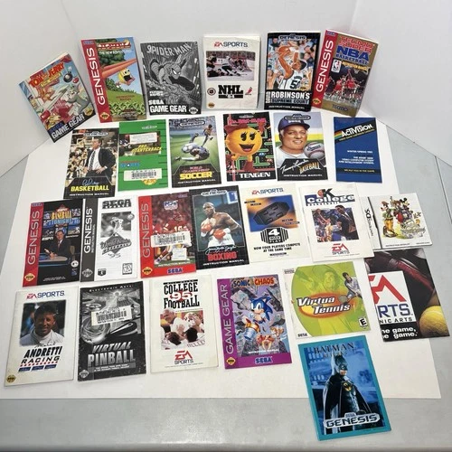 Vintage Video Game Manuals Instruction Booklets Lot Sega Genesis Gear Posters