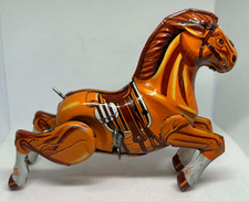 Vintage Tin Litho Wind-Up Mechanical Bucking Horse MTU Toy Non Working
