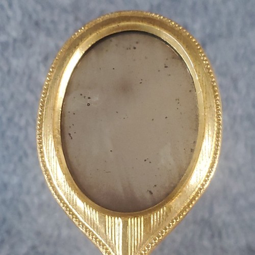 Accessorio specchio a mano dipinto ottone bambola vintage stile neoclassico/rococò - Foto 8 di 10