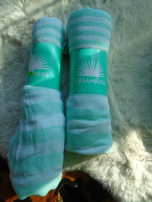 2- Casamigos Tequila Turkish Style Bar Towels 54  x 27  Brand New Turquoise