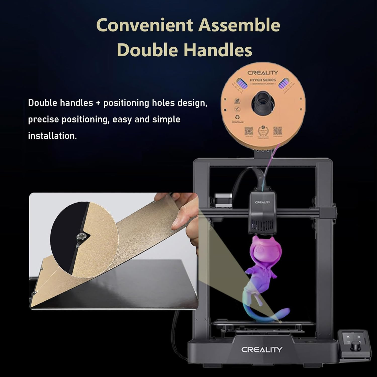 Ender 3 V3 KE PEI Spring Steel 235X235Mm, Texture PEI Sheet Magnetic Flexible He