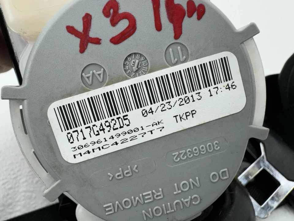 2011-2017 BMW X3 F25 X4 F26 FRONT LEFT SEAT BELT SEATBELT RETRACTOR BLACK - Image 3 of 3