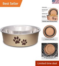Bella Dog Bowls- Stainless Steel Dog Cat Bowls - Spill Proof Dog Food Bowl,...