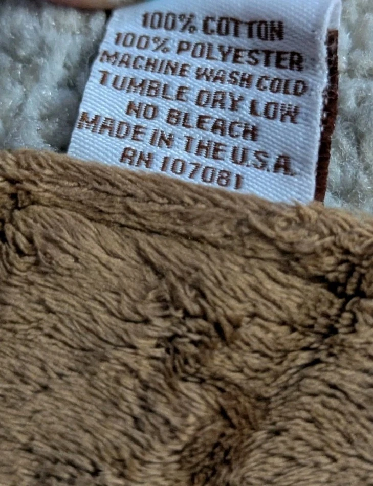 Dust Bunnies Baby Blanket 36x28 Pink Brown French Country Toile Minky Reversible - Image 3 of 4