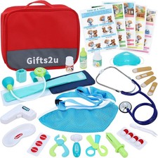 28-Piece Kids Doctor Kit Toy with Real Stethoscope   Educational Fun for Ages 3 