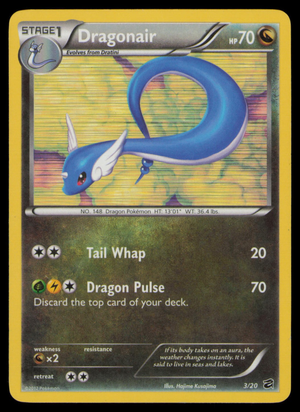 Dragonair 3/20 Holo Rare Dragon Vault Pokemon Holo Lightly Played