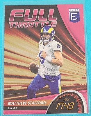 2022 Donruss Elite Full Throttle Pink #FT15 Matthew Stafford Football Card Q2