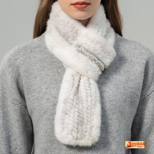 Sciarpa collo pelliccia visone lavorato a mano, scaldacollo copricollo collo pelliccia 80x12cm J435
