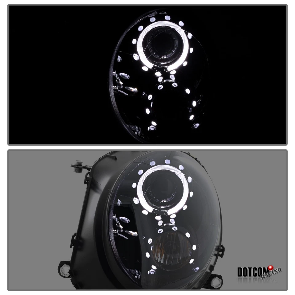 Fit 2007-2013 Mini Cooper R56 Smoke LED Halo Projector Headlights Lamps 07-13 Foto 3 de 4