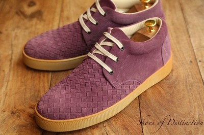 Bottega Veneta lila gewebte Wildlederschuhe Turnschuhe Sneaker Herren UK 9,5 ...