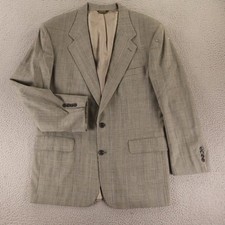 VTG Bill Blass Jacket 42R M Gray Glen Plaid 100 Wool Blazer Made in USA