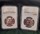 1956 PF67 and 1961 PF66 Franklin Silver Half Dollars NGC (BOTH)