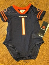 NFL Team Apparel Chicago Bears 3/6 Months One Piece Fields 1 Jersey Baby