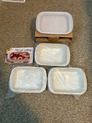 Vintage Tupperware Ultra 21 Ovenware 4 Piece Set 1762-1 1765-1 1761-1 plus Lid