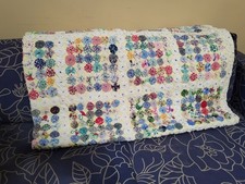 Colorful Patchwork Quilt Vintage Yo-Yo Quilt Yo Yo Coverlet