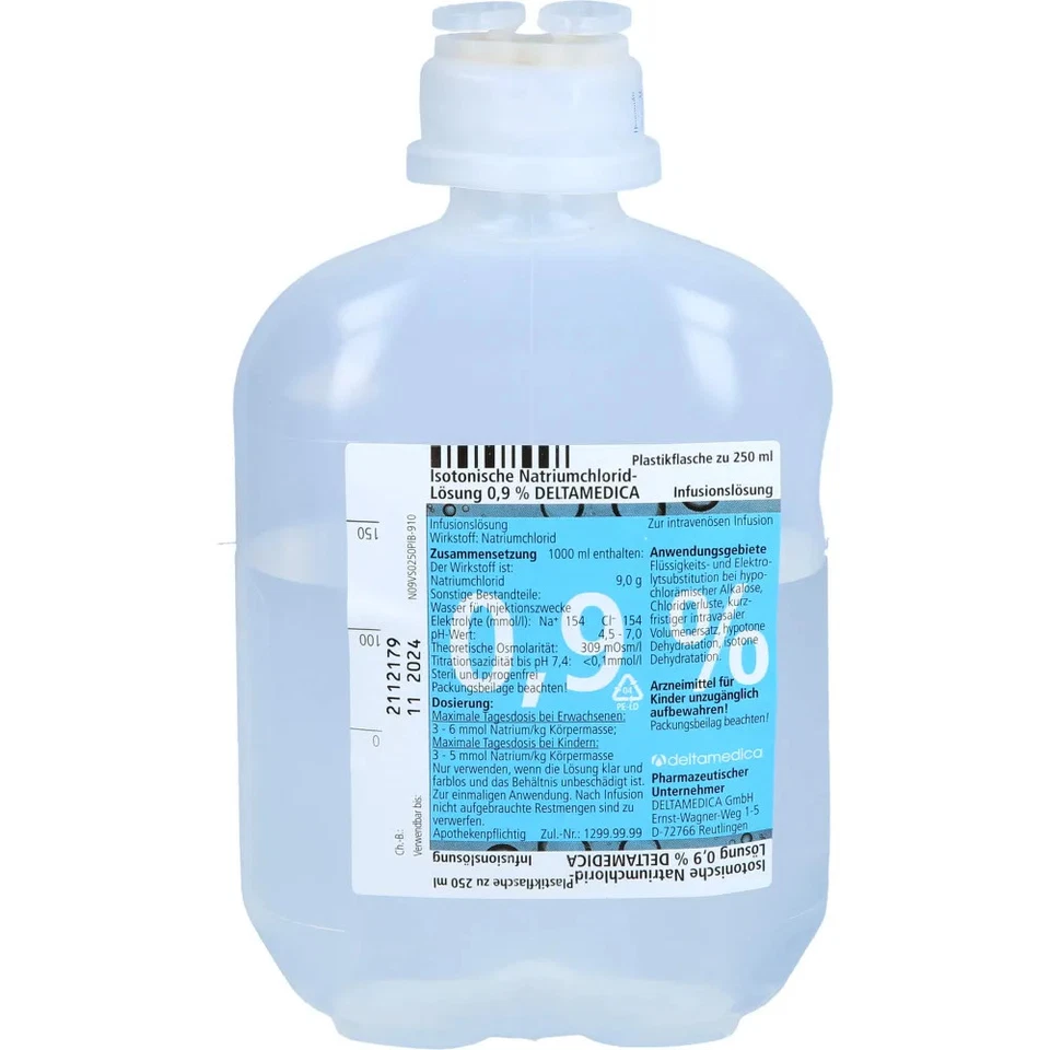 DELTAMEDICA GMBH Isotonische Nacl 0,9% Deltamedica Inf.-lsg.plastik 10X250ml - 04671607