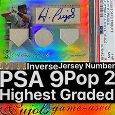 Pop 2 /99 PSA 9 2009 Topps Albert Pujols Auto SSP Game Used Jersey # Inverse 1/1