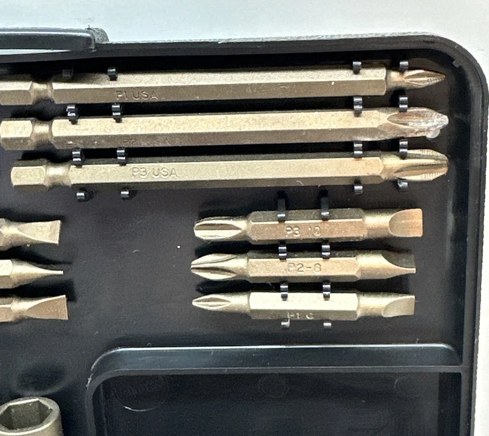 Craftsman EE. UU. PROFESIONAL 25607 40 piezas Juego de brocas de destornillador de tuerca de colección 2 usadas Foto 3 de 4