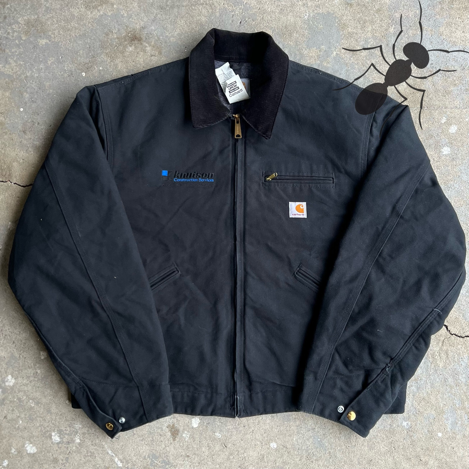 Vintage Y2K Carhartt Detroit Black Work Jacket J01 BLK