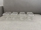 Lot of 4 Vintage Pyrex 501-B Clear Refrigerator Dishes With Lids