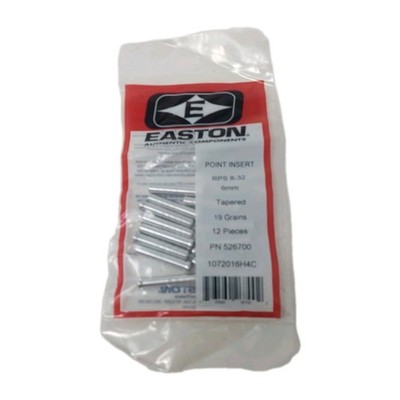 Easton Point 8-32 Arrow Inserts: 6mm Tapered: 19 Grain 526700: Sonic 250 300 340