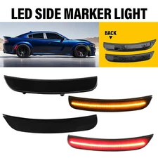 NEW Smoked LED Rear &Front Bumper Side Marker Light For 2015-2023 Dodge Charger