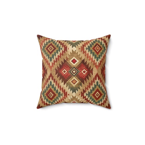 Boho Geometric Pillow + Cover, Mayan Inspired Ikat Pattern Decorative Cushion - Picture 6 of 13