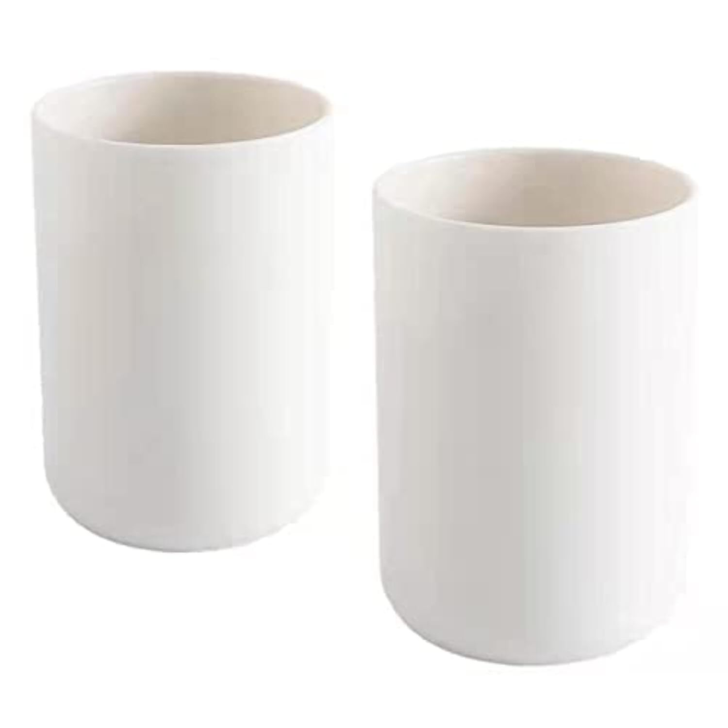 Unbreakable Bathroom Tumblers 2-Pack 300ml White Dishwasher Safe Drink Cups