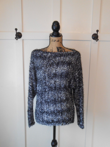 NWT Maurices Soft Sweater Black White Blue Marled Heather Stretch Career Small - Picture 1 of 8