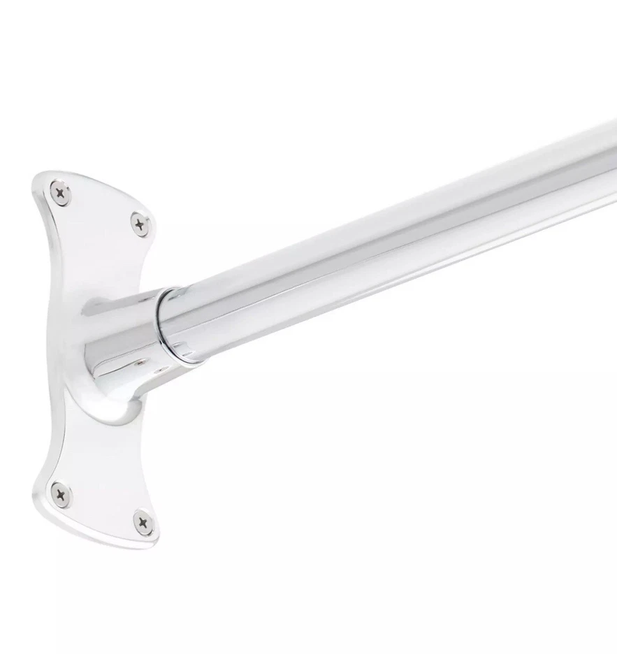 Barra de cortina de ducha de esquina de herrajes exclusivos 30"x60" - cromada Foto 3 de 4