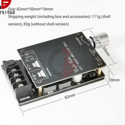 Amplificatore Stereo HIFI Bluetooth AUX+ 2x50W Con TPA3116 E Filtro Digitale