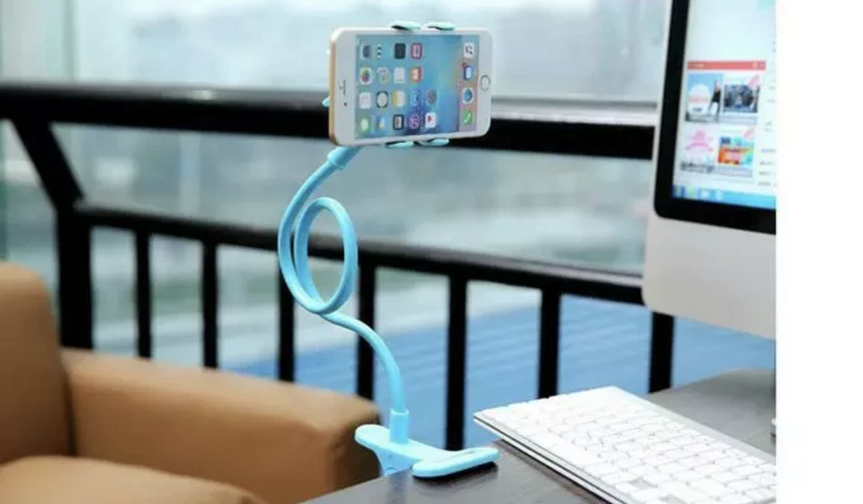 Flexible 360 Clip Mobile Cell Phone Holder Lazy Bed desk Bracket Mount Stand US  - Image 3 of 4