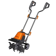 LawnMaster 16-Inch Electric Tiller 10-Amp Cultivator Foldable 6-Steel Blades