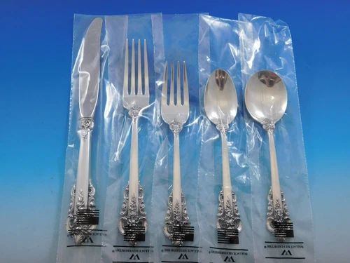 Grande Baroque by Wallace Sterling Silver Flatware Set Service 40 pieces New