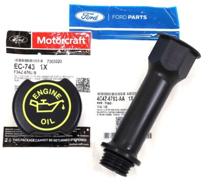 #ad OEM Ford Motorcraft Oil Fill Neck amp; Cap 94–03 F250 F350 7.3L Powerstroke Diesel $28.95