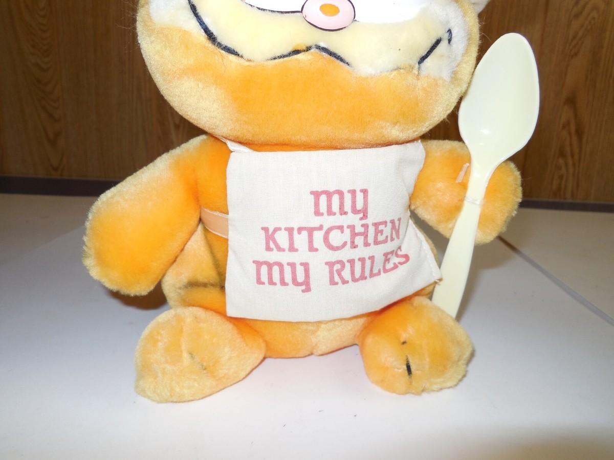 T8 Vtg 1981 GARFIELD Chef Hat MY KITCHEN MY RULES Plush Cat Dakin