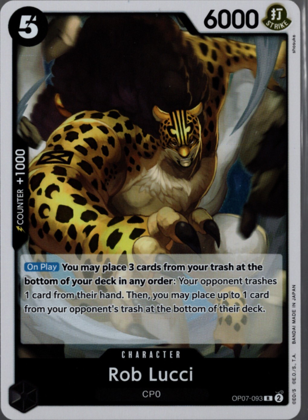 2024 One Piece TCG ROB LUCCI Rare 500 Years in the Future OP-07 093 ENGLISH