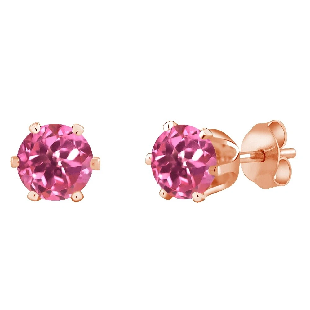 Pendientes de Topacio Stud Oro Rosa Moda