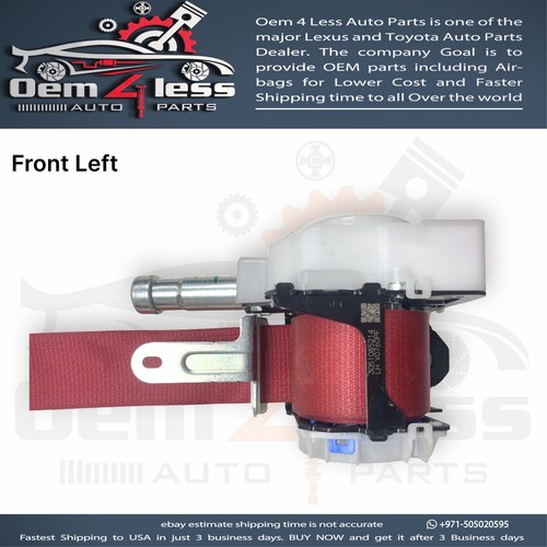 TOYOTA TUNDRA FRONT LEFT SEAT BELT RED COLOR OEM 2022 2023 2024 - Picture 3 of 6