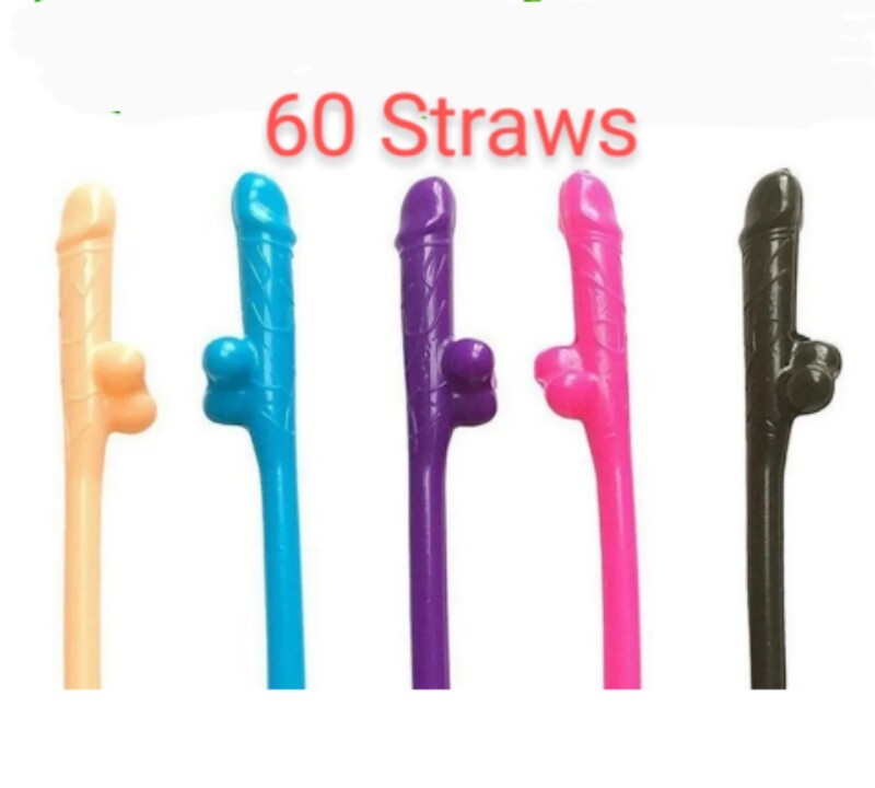 Novelty Penis Straws 60 Bachelorette Party Supply Decoration Dick Drinking Favor