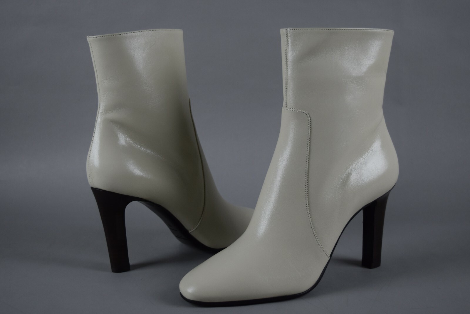 Stivali stivaletti nuovi con scatola Saint Laurent Jane 90 Z in pelle taglia 40 crema perla