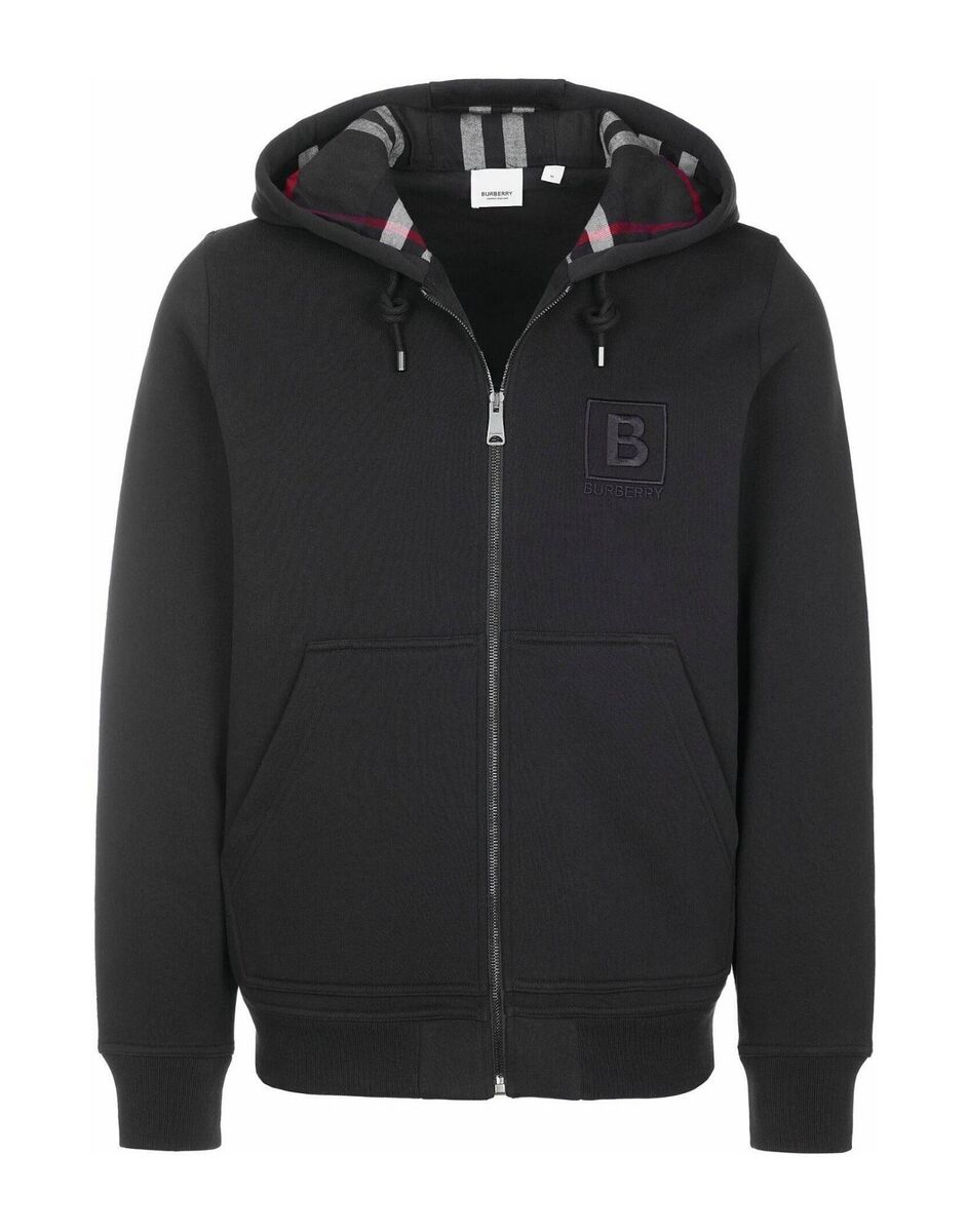 $920 MENS BURBERRY FORDSON BLACK COTTON BBOX LOGO ZIP HOODIE $920 MENS BURBERRY FORDSON BLACK COTTON BBOX LOGO ZIP HOODIE
