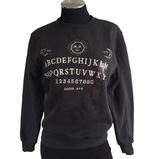 Ouija Women's Board Game Sweatshirt Pullover Crew Neck Womens XS Dark Gray