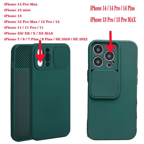 Slide Kamera Stoßfest Silikon Hülle Cover für iPhone 16 15 14 13 12 Pro Max 11 - Bild 6 von 19