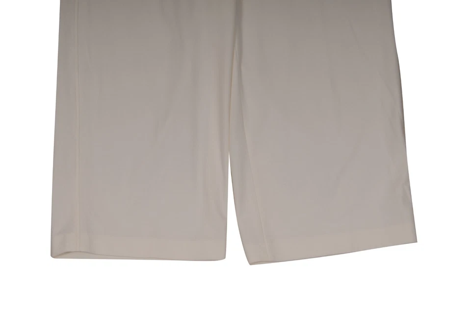 Pantalón Fabiana Filippi Mujer Pierna Ancha Grande IT 46 Blanco Crema Algodón Elástico Foto 3 de 4