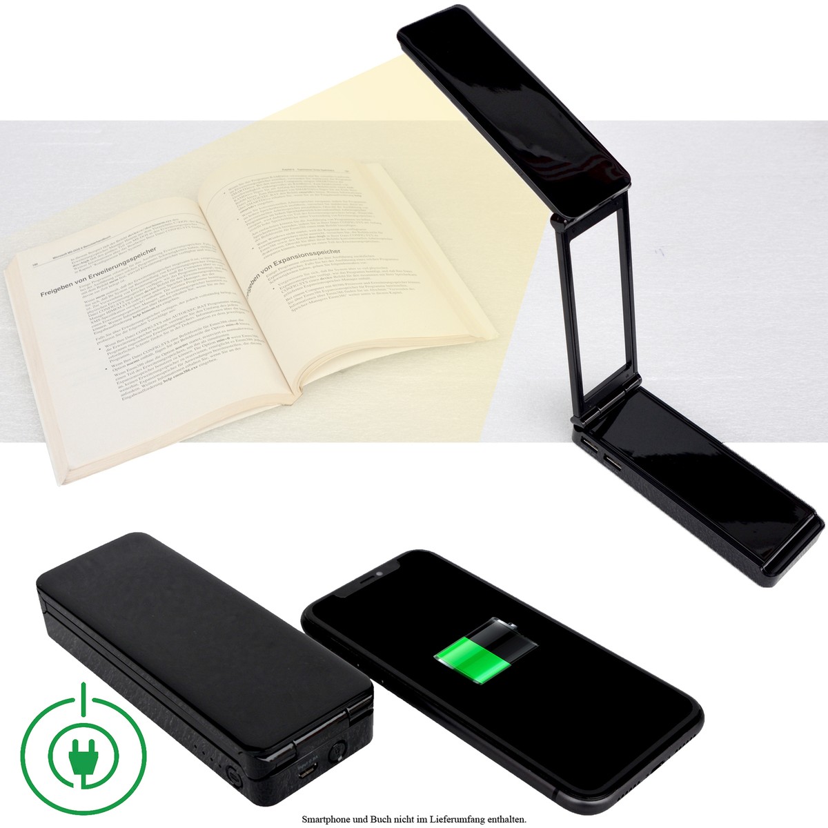 Lámpara Lectura Luz de Para Leer Con Brazo Giratorio Powerbank